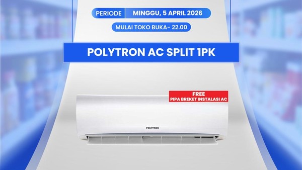 AC Split 1 PK di Transmart Full Day Sale Turun Jadi Rp 3,9 Juta, Gratis Pipa dan Instalasi