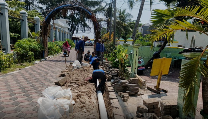 11 Personel Turun ke Pulau Panggang, Bangun Drainase Bawah Tanah 40 Meter Atasi Banjir