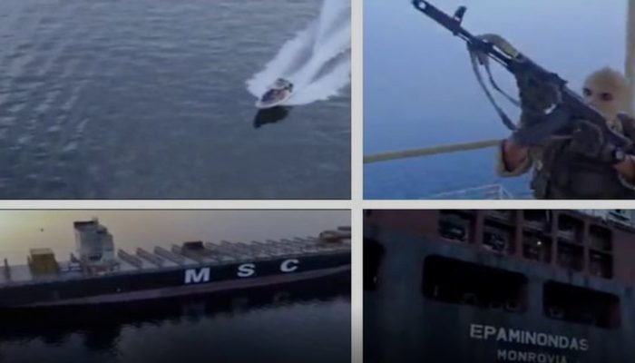 IRGC Rilis Rekaman Video Penyitaan Dua Kapal di Selat Hormuz pada 22 April 2026