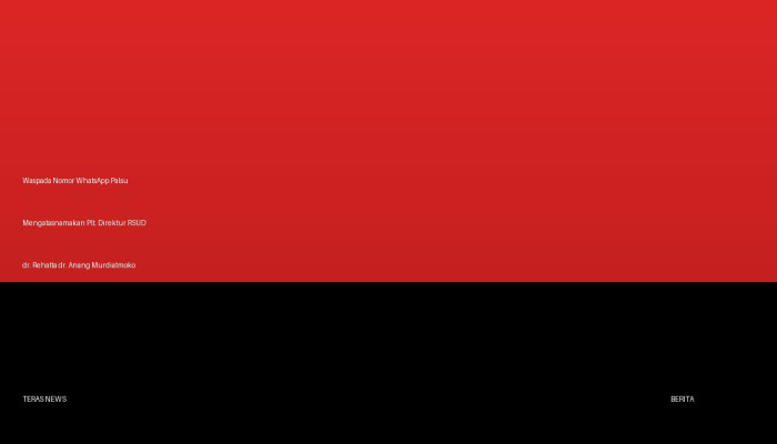 Waspada Nomor WhatsApp Palsu Mengatasnamakan Plt. Direktur RSUD dr. Rehatta dr. Anang Murdiatmoko