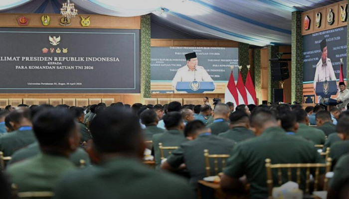 Prabowo Pimpin Taklimat 1.500 Komandan Satuan TNI di Universitas Pertahanan Bogor