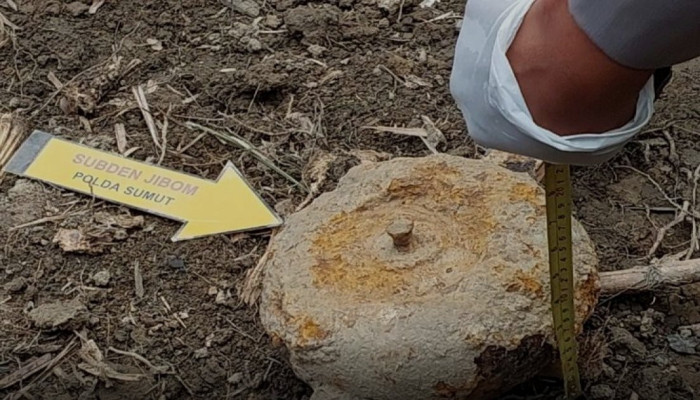 Ranjau Darat Berdiameter 20 Cm Dimusnahkan Tim Jibom Brimob di Langkat