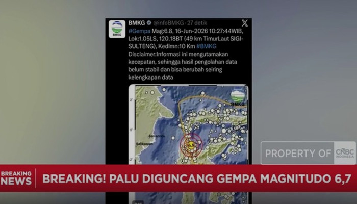 Gempa Magnitudo 6,7 Guncang Palu Selasa Pagi, BMKG Ingatkan Potensi Gempa Susulan